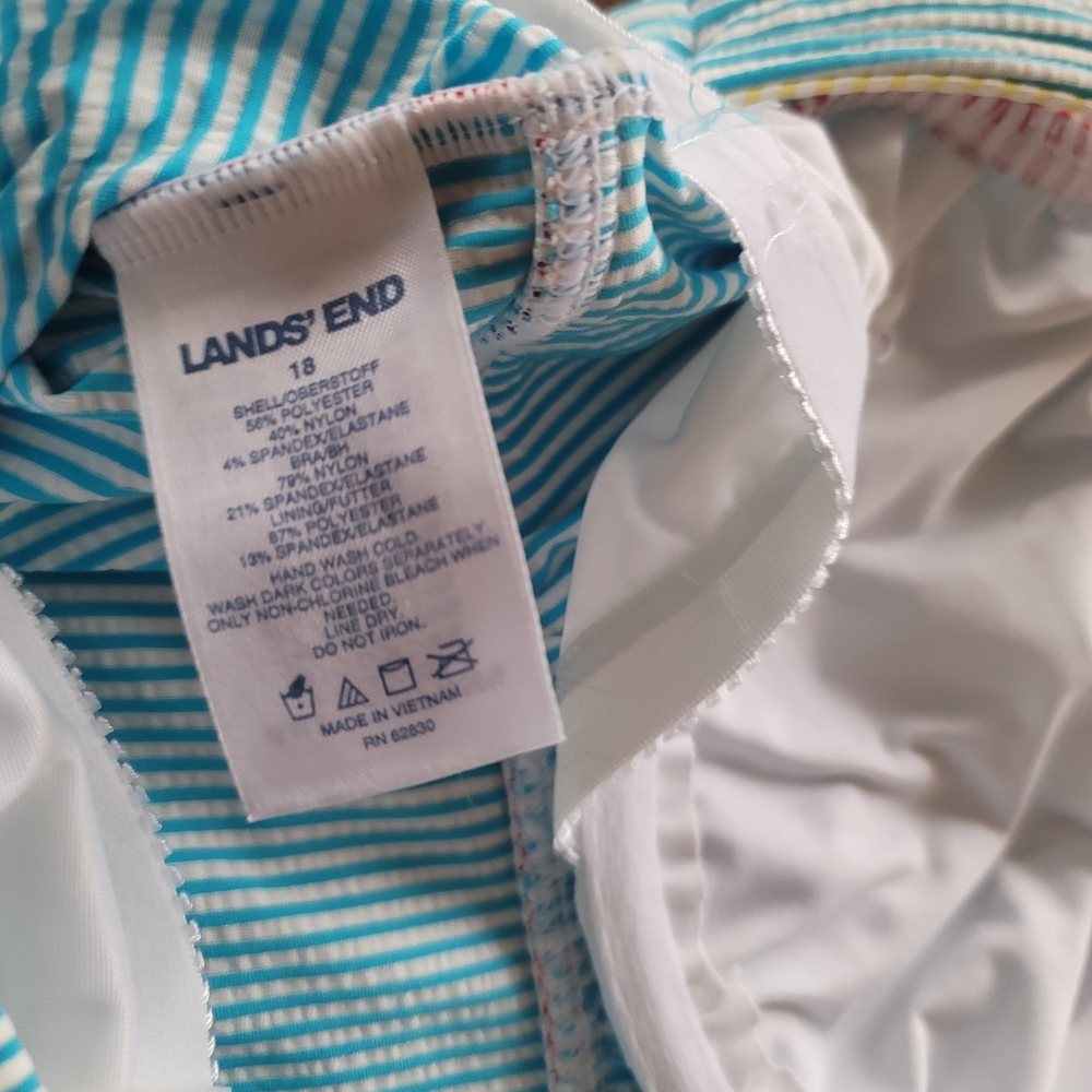 Landa End Striped Blue and Pink Underwire Tankini Set With 2 Briefs - Picture 3 of 8